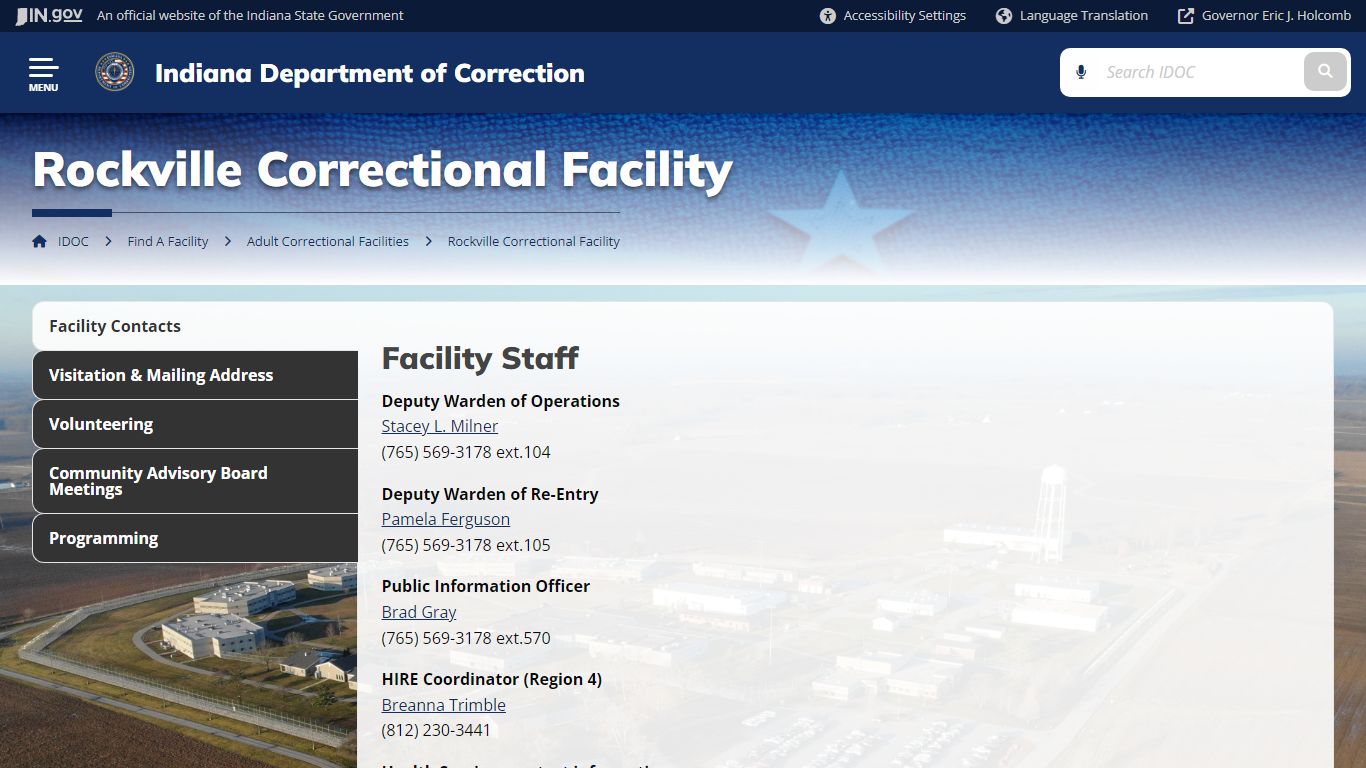 IDOC: Rockville Correctional Facility - IN.gov